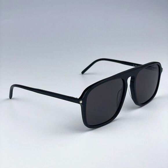 NEW Saint Laurent SL590 001 Black Aviator Unisex Sunglasses - Picture 6 of 12